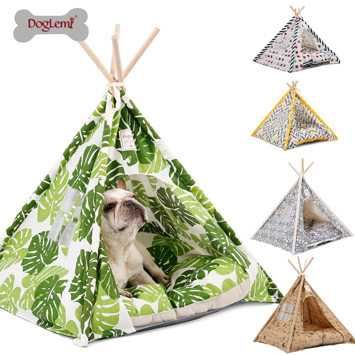 Wholesale Dog Teepee Wooden Dog Show Tent Fashion Canvas Pet Tent House