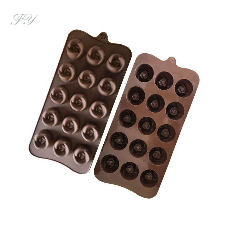 

Spot wholesale 15 flower-shaped silicone chocolate mold food grade silicone ice tray mold DIY aromatherapy plaster mold