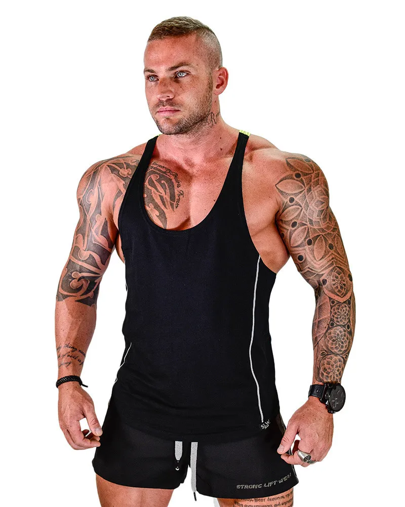 

small order accept mens Tank Tops Sleeveless Gym black, Multi