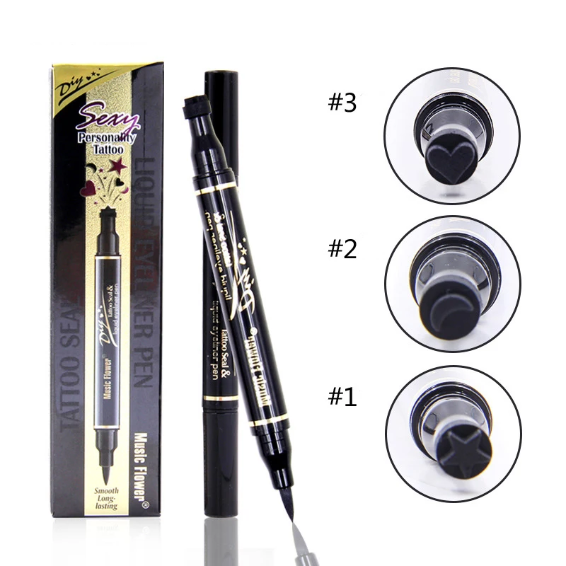 

Wholesale Hot Sale Double Head Liquid Black Eyeliner Pencil Waterproof, As picture