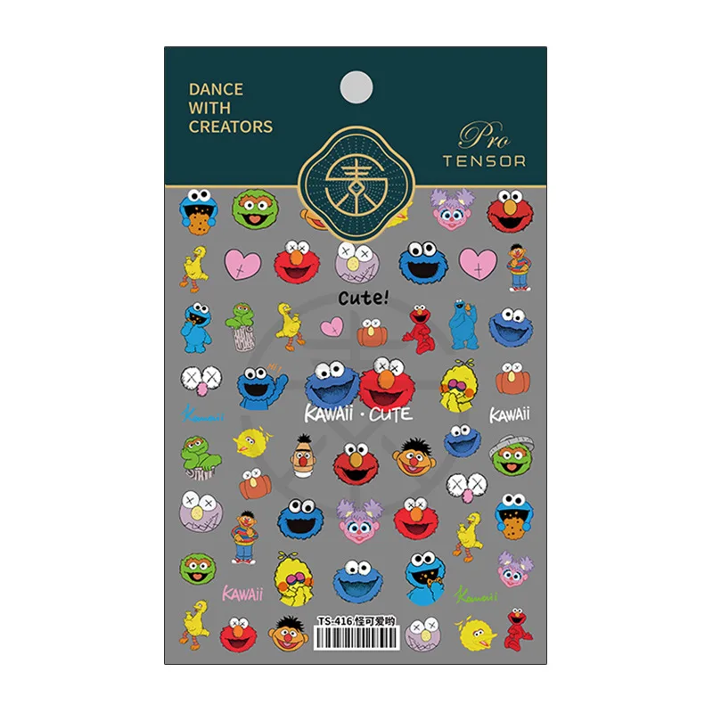 

TS-416 The Newest 5D embossed Nail Sticker Cartoon Anime Nail Stickers