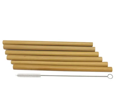 

Amazon Top Seller Reusable Eco Friendly Bamboo Straw Bamboo Drinking Straw with Logo, Green, yellow