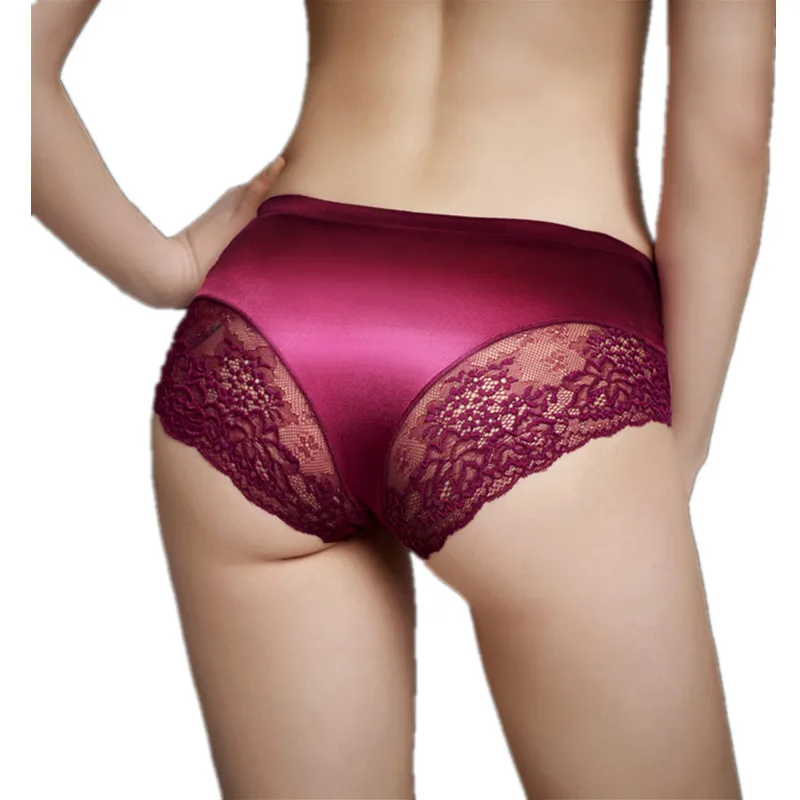 

089# Factory Direct Traceless Seamless Underwear Ice Silk Briefs Women lace Panties