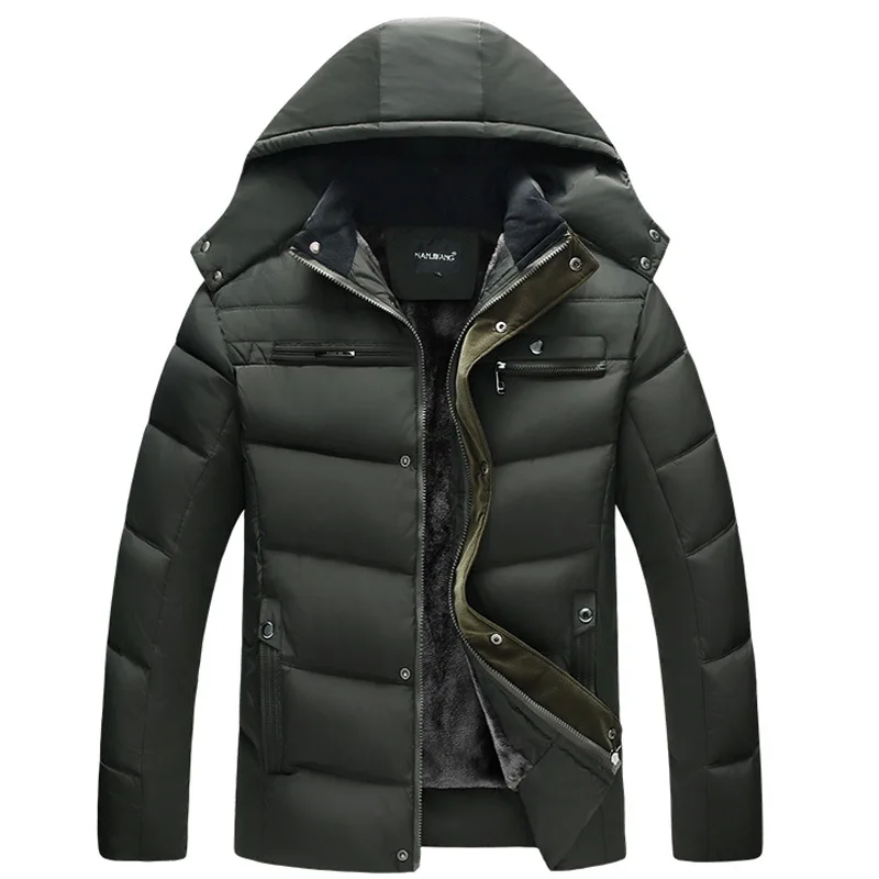 Winter high cost performance Mens heavy fleece hooded warm jacket