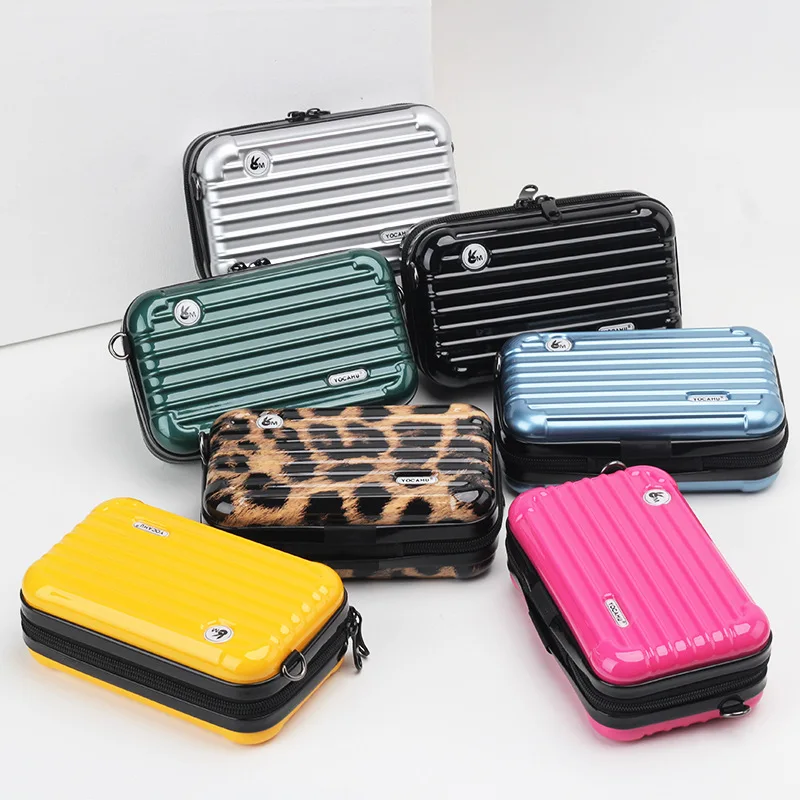 

waterproof hard shell small handbag portable toiletry organizer cases travel makeup cosmetic bag with shoulder strap, Customized