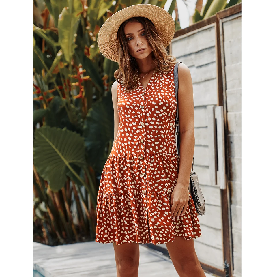 

Women Summer Dress Womens Midi A-lined V Neck Loose Plus Size Dresses Woman Lady Elegant Trendy 2021 New Arrivals Dress Clothing