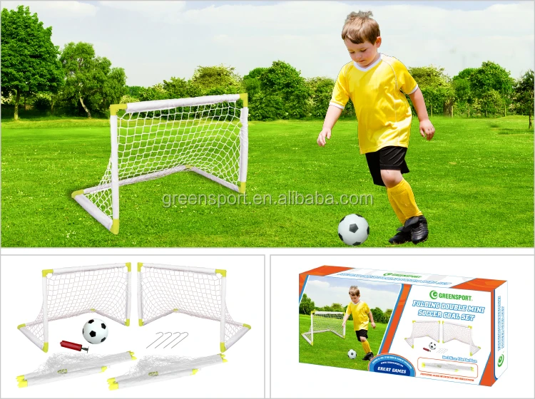 Quick Folding Goal Double Plastic Mini Soccer Goals Portable Football