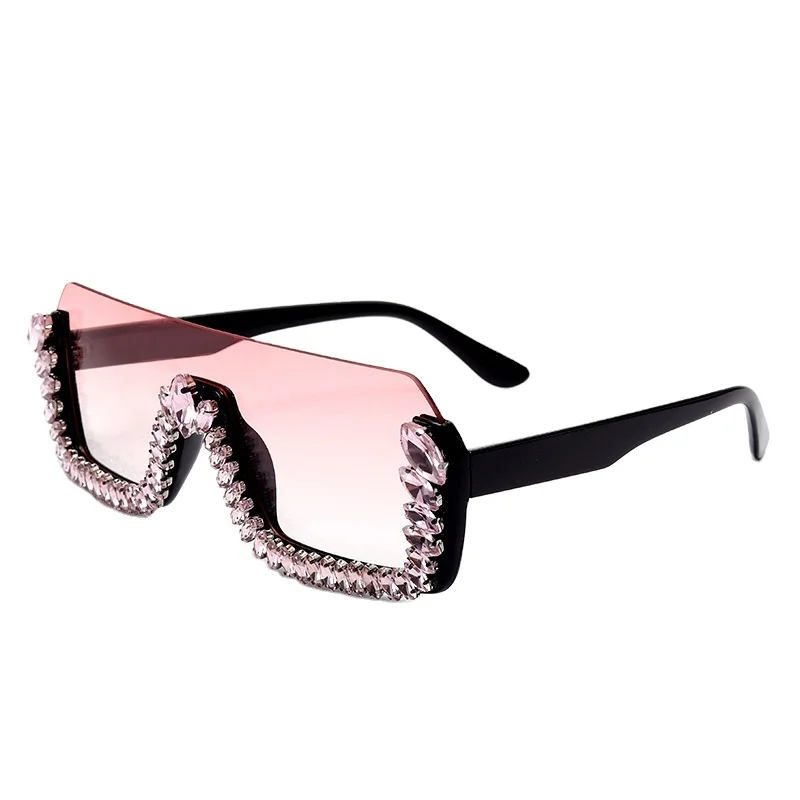 

UV400 Women's sunglasses with diamonds Women's half-frame sunglasses European and American ladies sunglasses