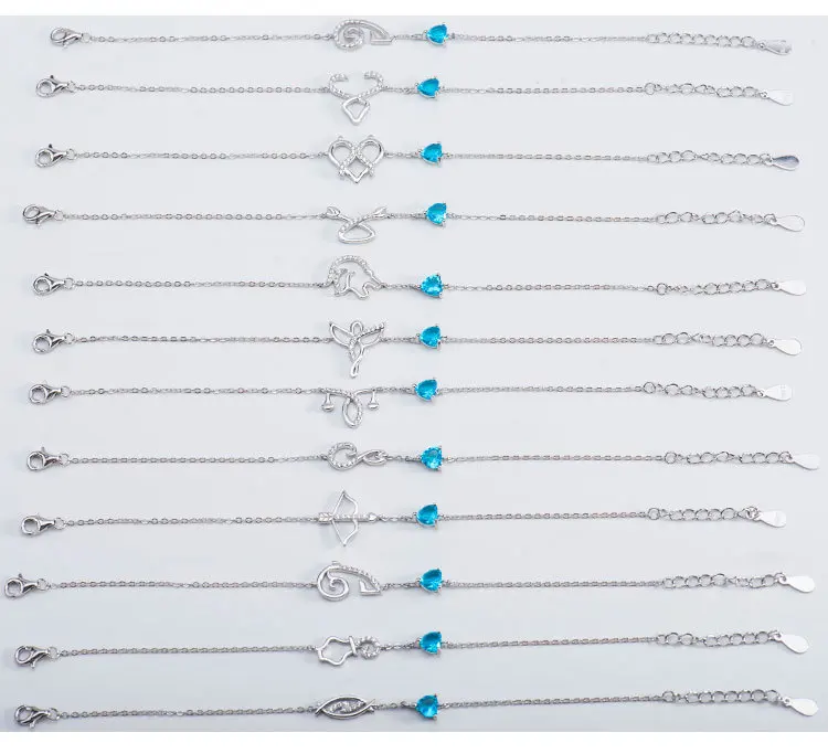 

Korean S925 sterling silver fashion12 astrology bracelet ladies exquisite birthday gift jewelry