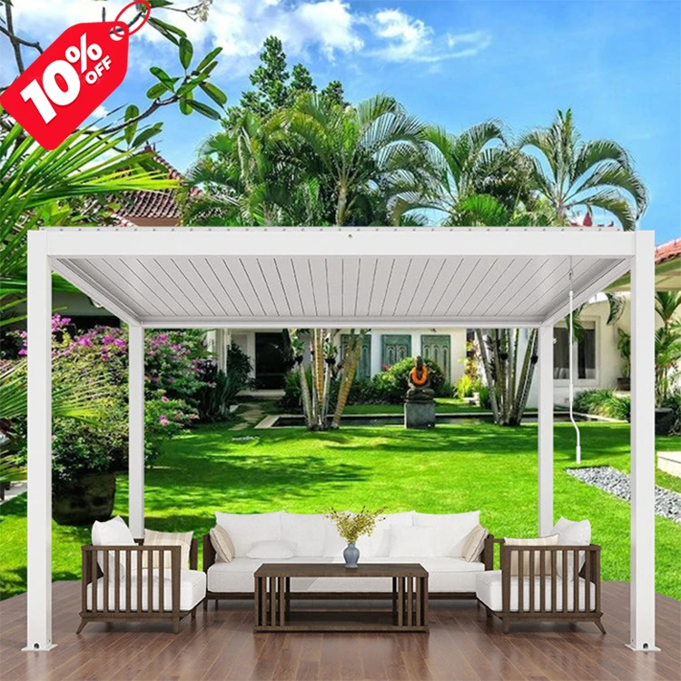 

Wholesale Popular 3x4m Pergola Sun Shade Outdoor Rain Protection Waterproof Outdoor Aluminium Manual Pergola