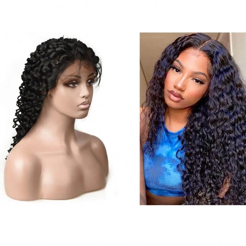 

Brazilian Human Hair Silky Top full Curly Wig For Black Women Full Lace Deep Wave Hair Wigs