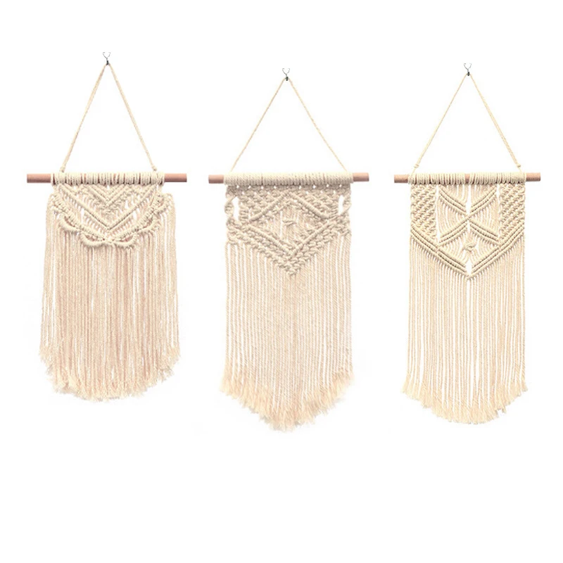 

Wall Decor Art Design Bohemian Style Cotton Handmade Macrame Woven Wall Hanging Tapestry, Optional