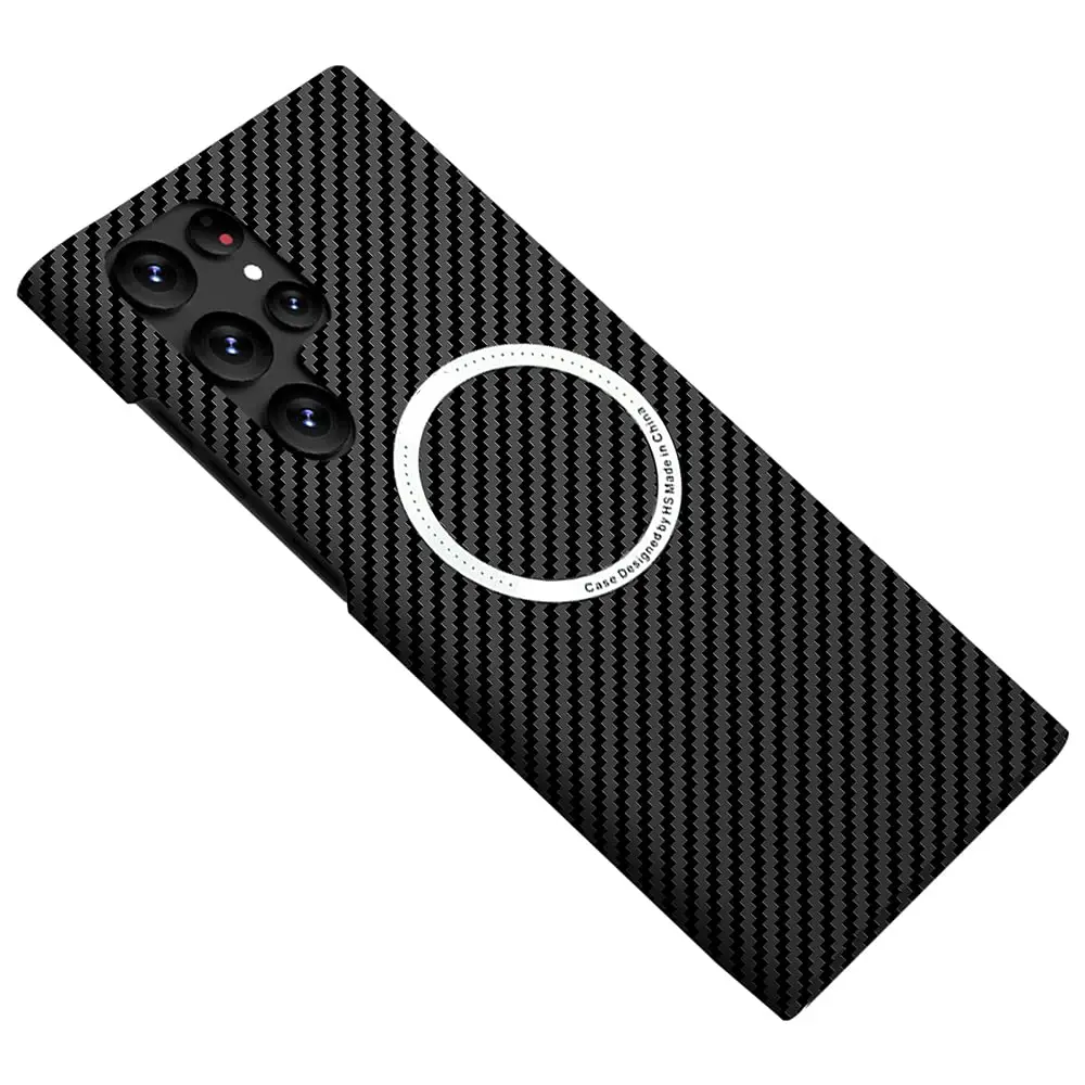 

Thin Anti-fall PC Case For Samsung Galaxy S23 S22 S21 Ultra Plus 5G Cover Magnetic Wireless Charging Carbon Fiber Back Shell