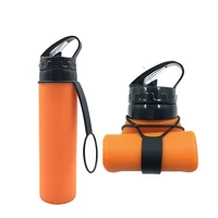 

Eco friendly Sports Non-Toxic Collapsible Silicone Leakproof Foldable Outdoor Water Bottle Sports Bottle