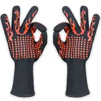 

Hot Insulation BBQ Gloves High Heat Resistant Oven Silicone Cotton Aramid Kitchen Cooking Gloves