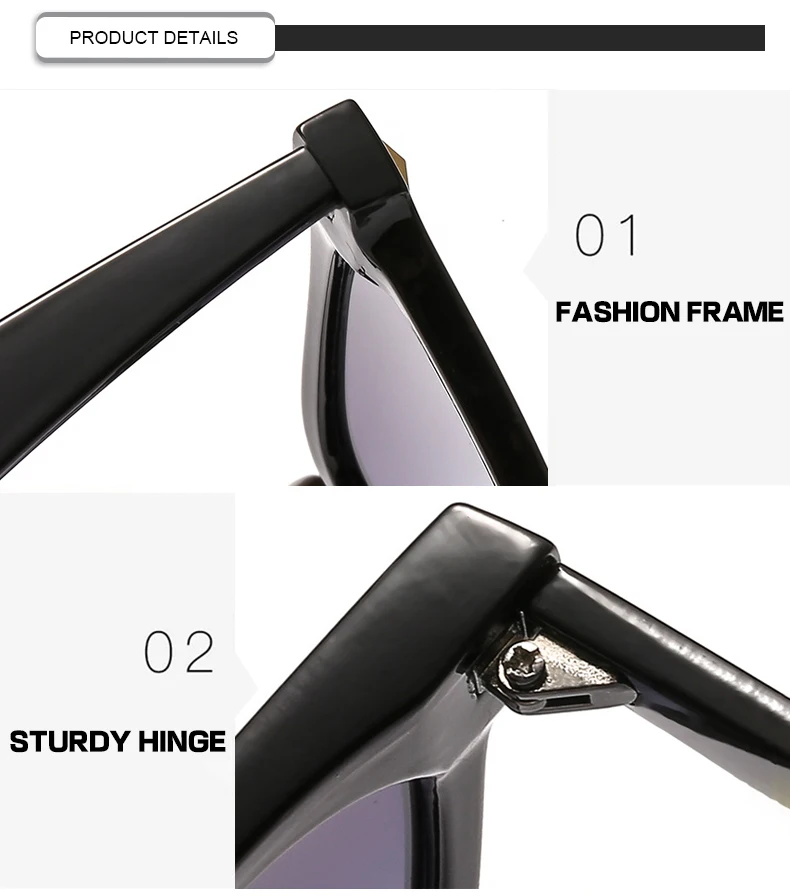 Fashion Rivet Frame Hollow Lens Lentes De Sol Cat3 UV400 Women Sunglasses