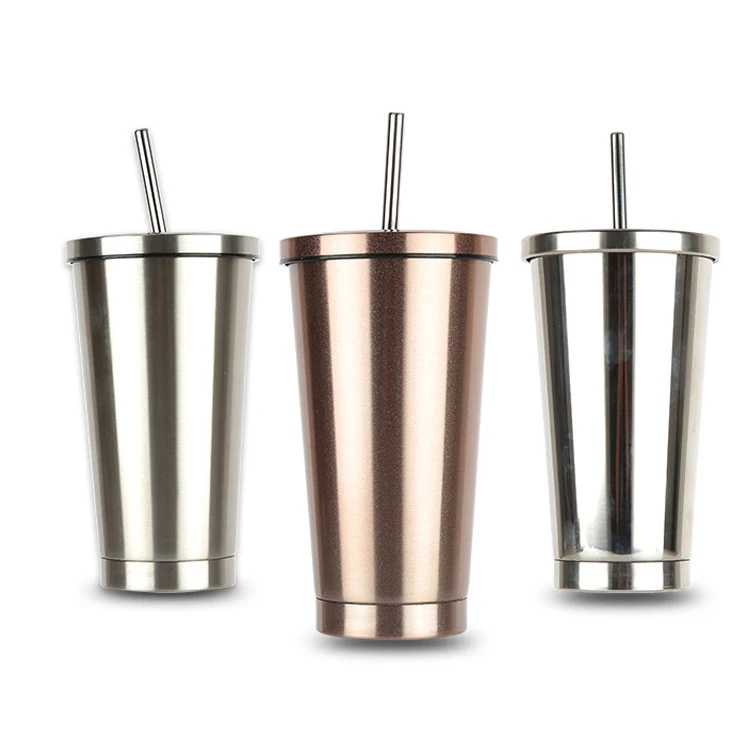 Seaygift wholesale custom printed logo stainless steel straw tumbler cups, wine tumbler, reusable travel coffee mug