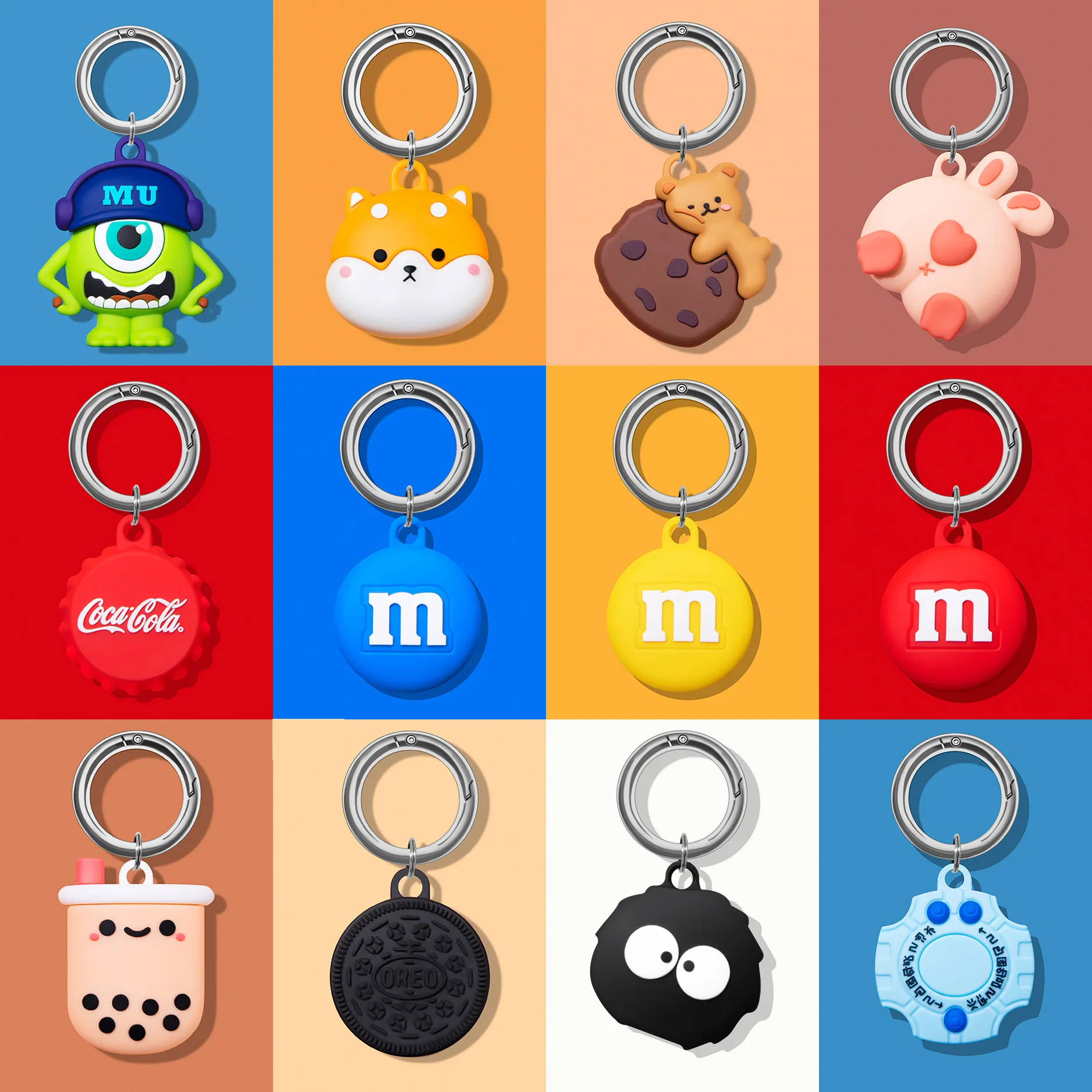 

Cartoon For AirTags Cover Dog Funny Silicone Protection Anti-lost Protective Case for Air Tags Locator Tracker Cover For Air Tag