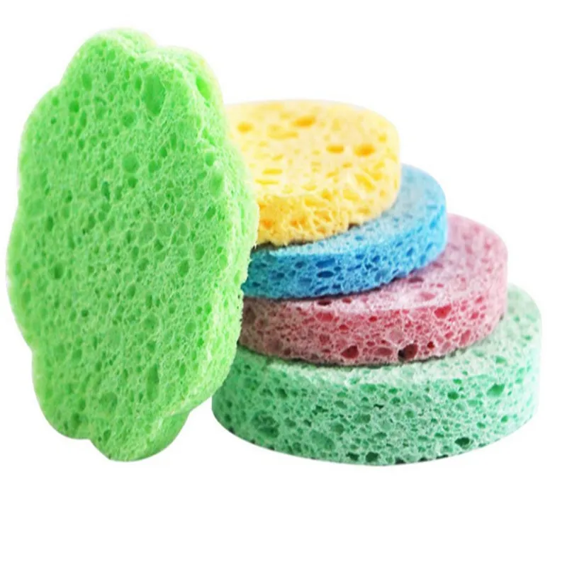 

High quality eco-friendly reusable natural compressed cellulose bath sponge, Yellow,blue,pink,white,ect