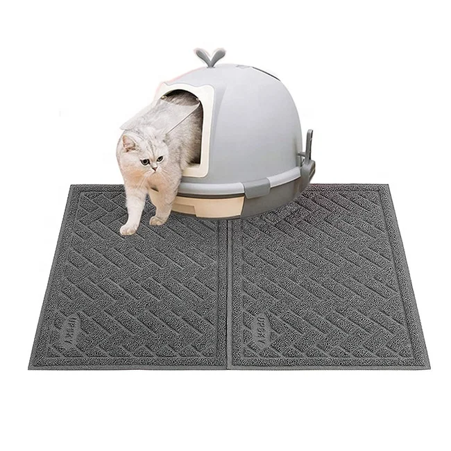 

Small Size Anti Slip Pvc Mat Cleaning Litter Box Floor Door Litter Lock Mesh Waterproof Cat Litter Mat Trapper, Grey, blue, champagne