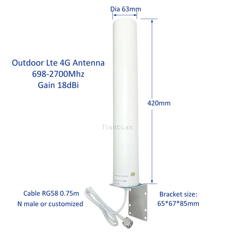 Outdoor Waterproof 4G LTE Antenna - 18dbi Gain Base Station