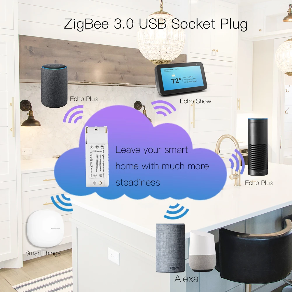 DIY Smart Dimmer Switch Zigbee 3.0 Home AutomationRemote Control Work with Echo Plus Alexa SmartThings Fit for Most Zigbee Hub - ANKUX.COM