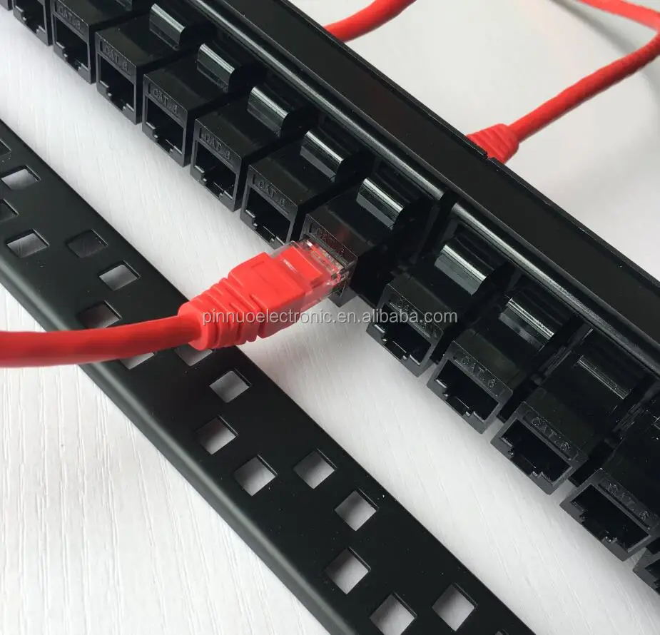 48 Port Cat6 Pass Through Coupler Patch Panel With Back Bar,Wallmount