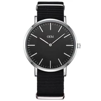 

Custom Logo Quartz Watches Black Dial Striped Nylon Watch Customized Logo Design Your Own Picture Watches Branded Company Name
