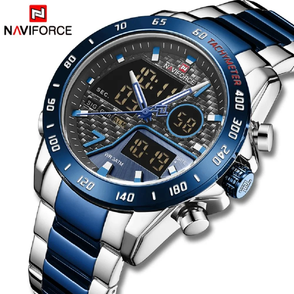 

New NAVIFORCE 9171 Digital Watch Sport Military Mens Quartz Wristwatch Male Luminous Clock Watches Men Wrist Relogio Masculino, 5-colors