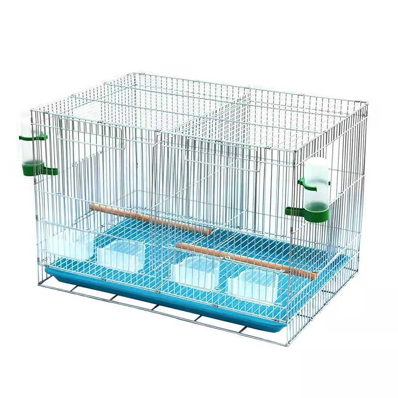 

Factory direct sale Multi-Color Parrot Bird Cage With Breeding Door Pet Living House Cage perch stand and feeder, Blue pink white