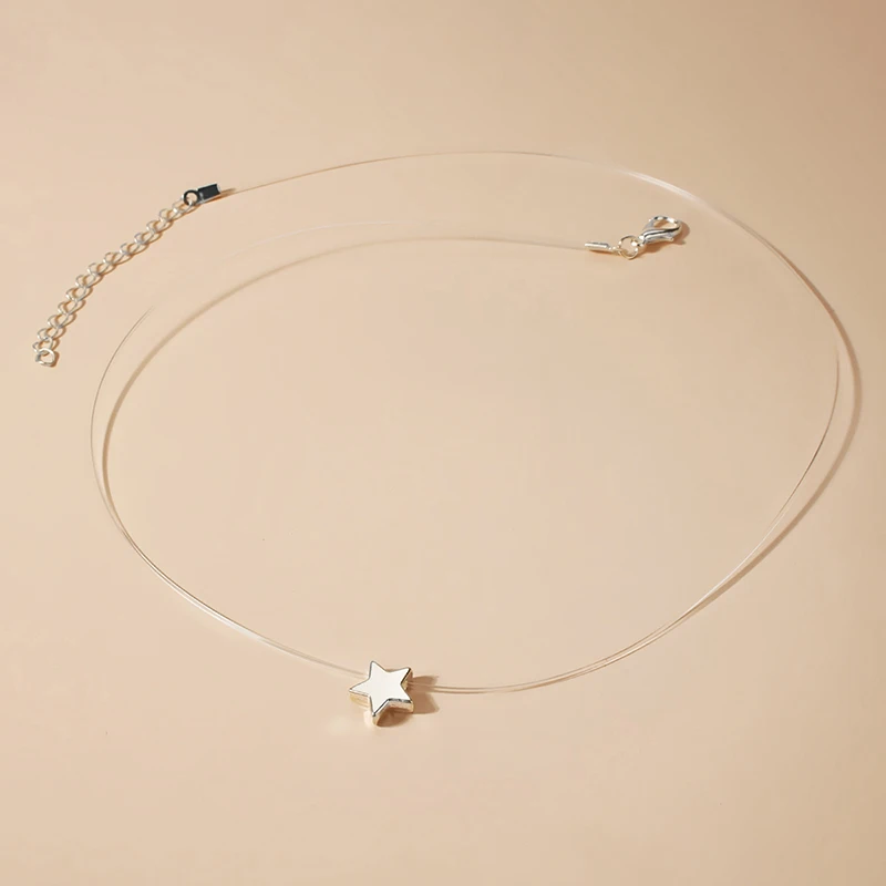 

New Fashion Charming Fish Wire Star Pendant Necklace For Women Bijoux Jewelry Wholesale Gift For Christmas