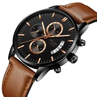 

CURREN Dropshipping Simple Brown leather six-needle men's watch business casual fashion rollex watches top 2019 automatic watch