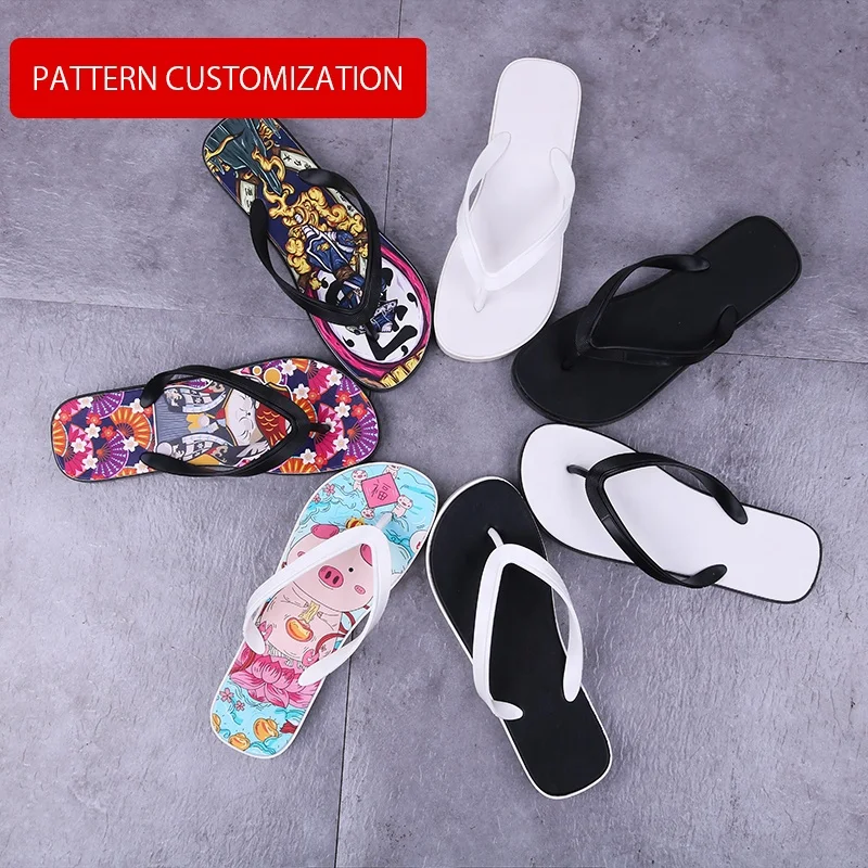 

Wholesale OEM flip flops summer house slippers custom logo printed unisex slipper, Custom or white/black