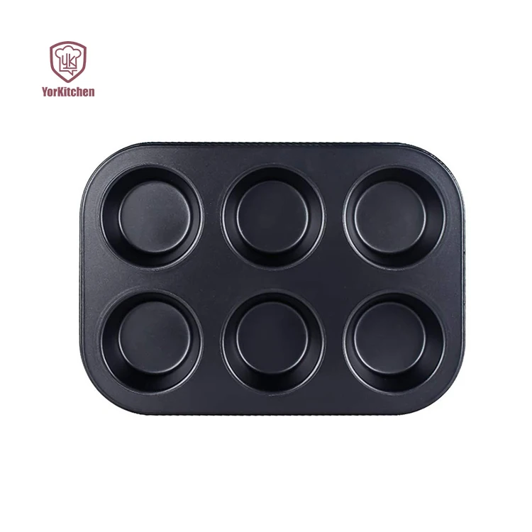 

Cupcake Baking Tray 6 Cups Cupcake Pans Cake mold (Black)