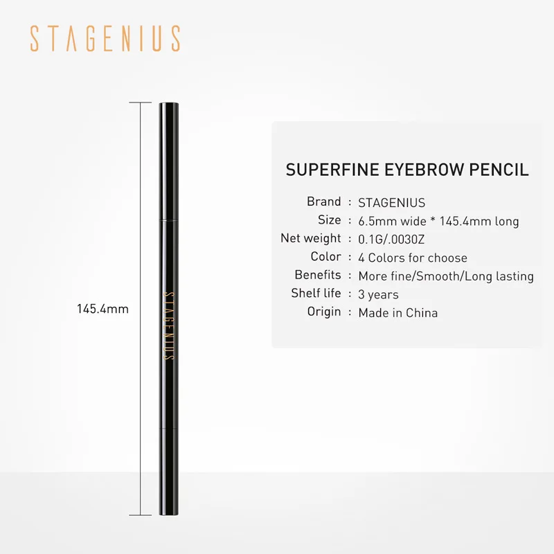 

STAGENIUS 4 colors Private Label Waterproof Longlasting Double Head Eyebrow Pencil