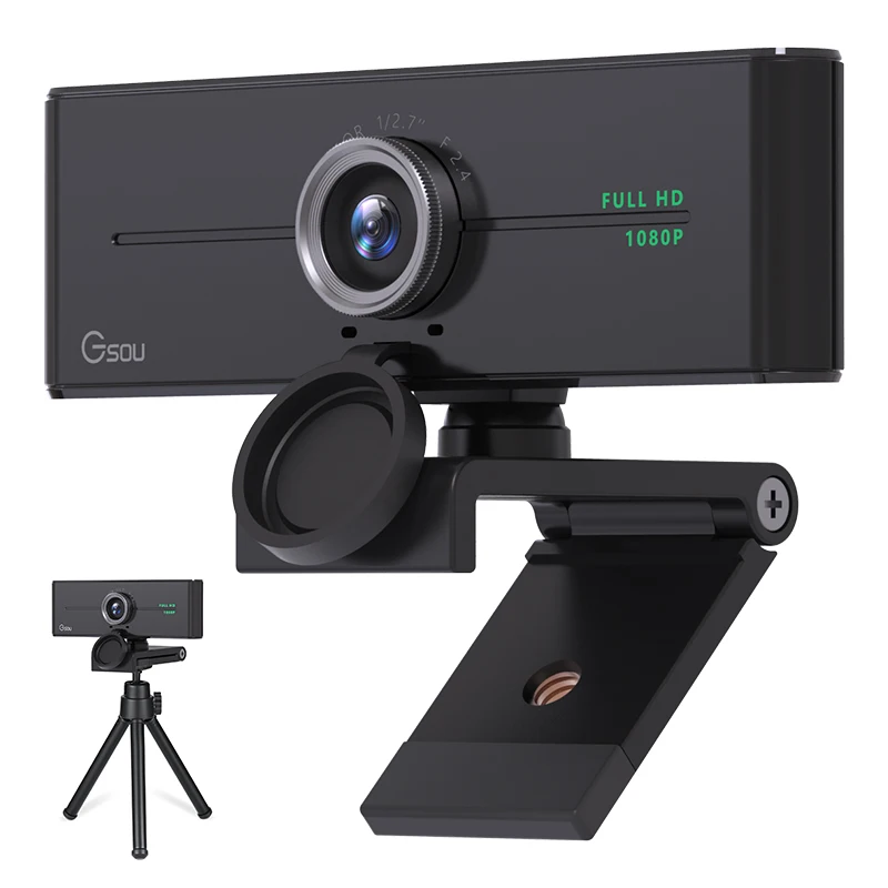 

In Stock Custom 1080P USB Webams web Camera Clip-on laptop Streaming Recording 1080p usb camera for pc, Black