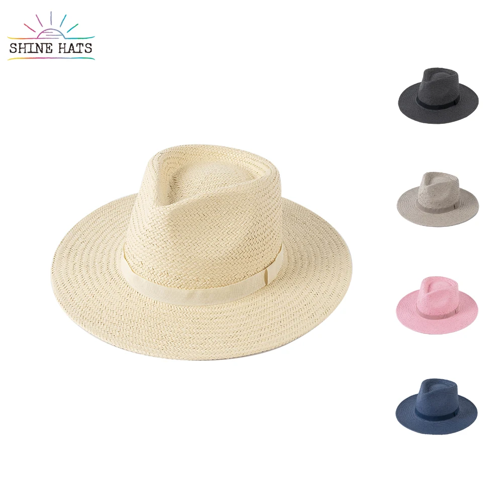 

Shinehats 2023 Custom Western Women Beach Summer Sun Sombreros Playa Designer Ladies Chapeau Wholesale Brim Panama Straw Hats