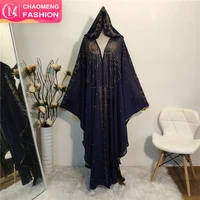 

2258#Eid beaded sequined diamond with hat pearls african muslim dresses islamic clothing women dubai abaya