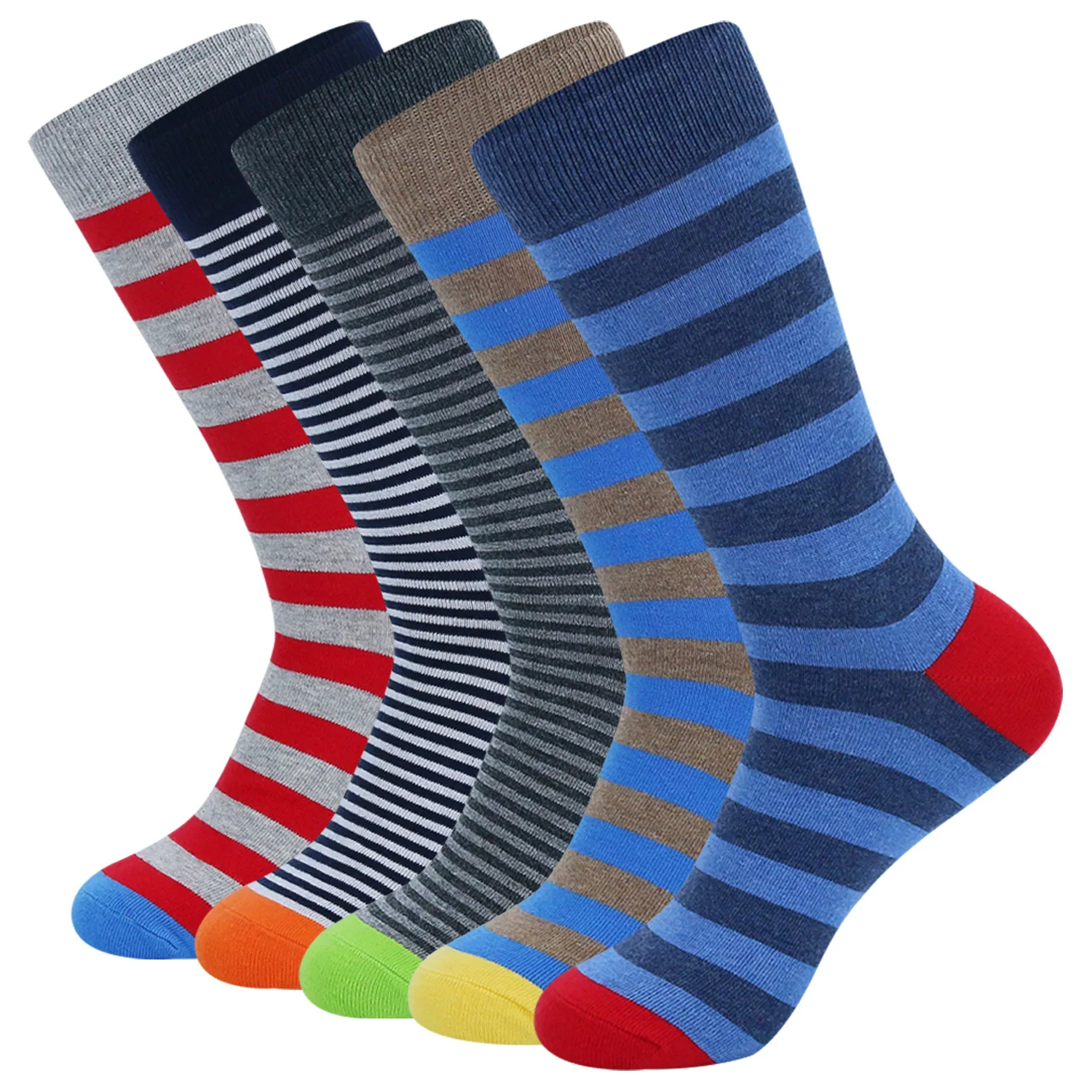 

Jingwen OEM Calcetines Felices Stripe Cotton Funny Happy Socks Wholesale