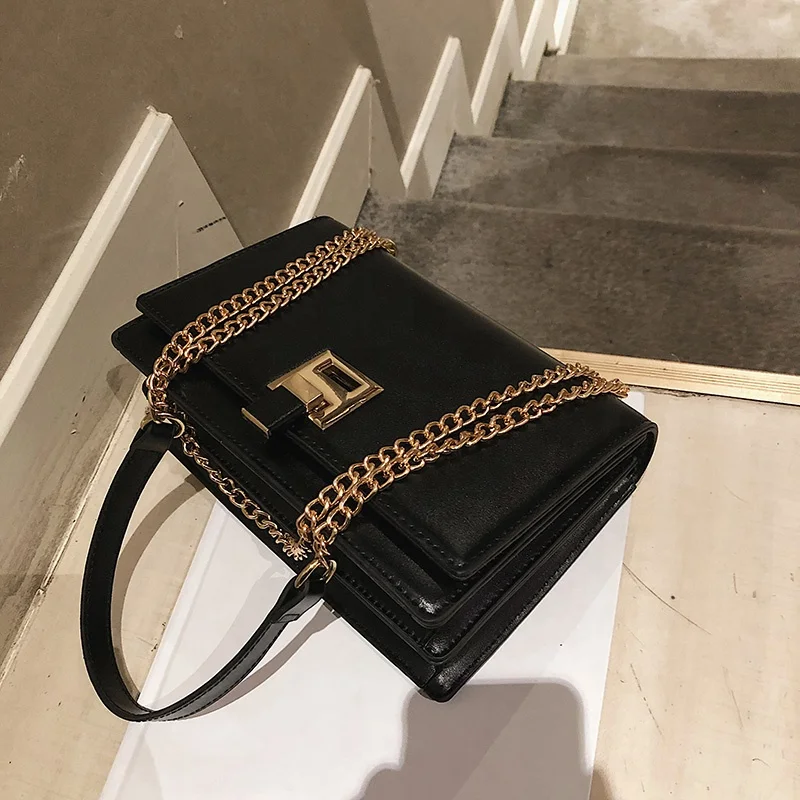 

Korean hotsale cheap pure color chain strap messenger leather bag for women, Black, white/can choose any color in the color card