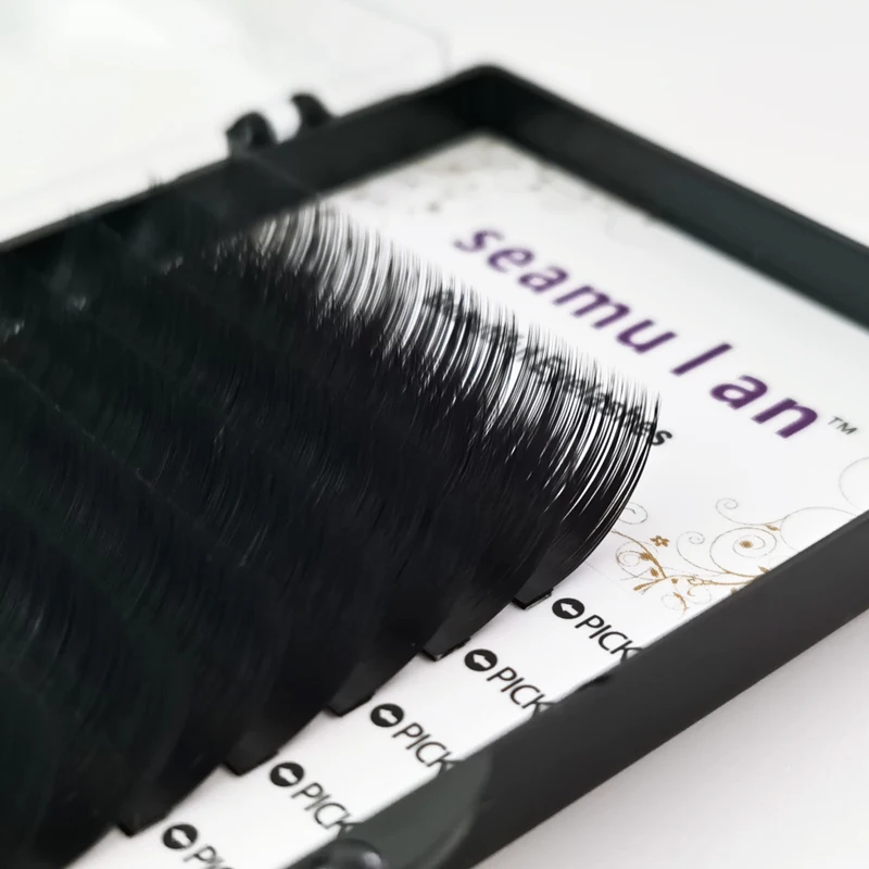 

Seamulan individual black eyelashes extension 0.10mm diameter curl J with wholesale price