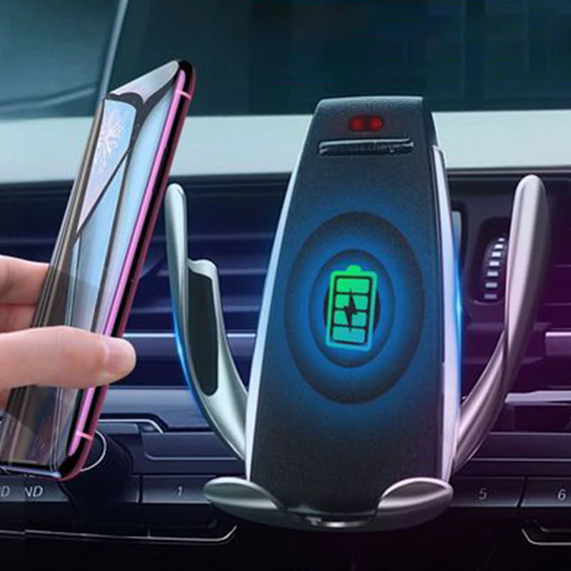 

Car Charger Factory10W Wireless Car Charger Adapter For Iphone 11/Xs/Max/Xr/X/8/7/6/Plus And More Magnetic Fast Phone Charger, Black+silver