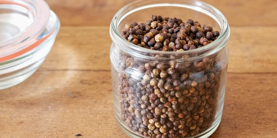 A hand grinding fresh peppercorns