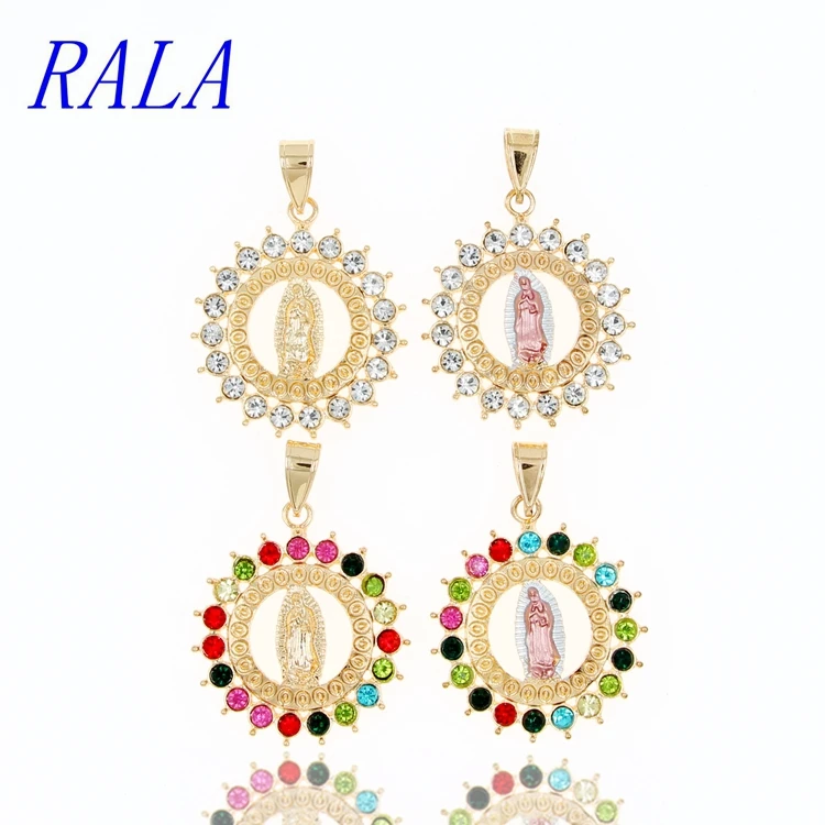 

RALA New design Religious Jewelry Virgin Mary pendant color diamond necklace pendant gifts for men and women