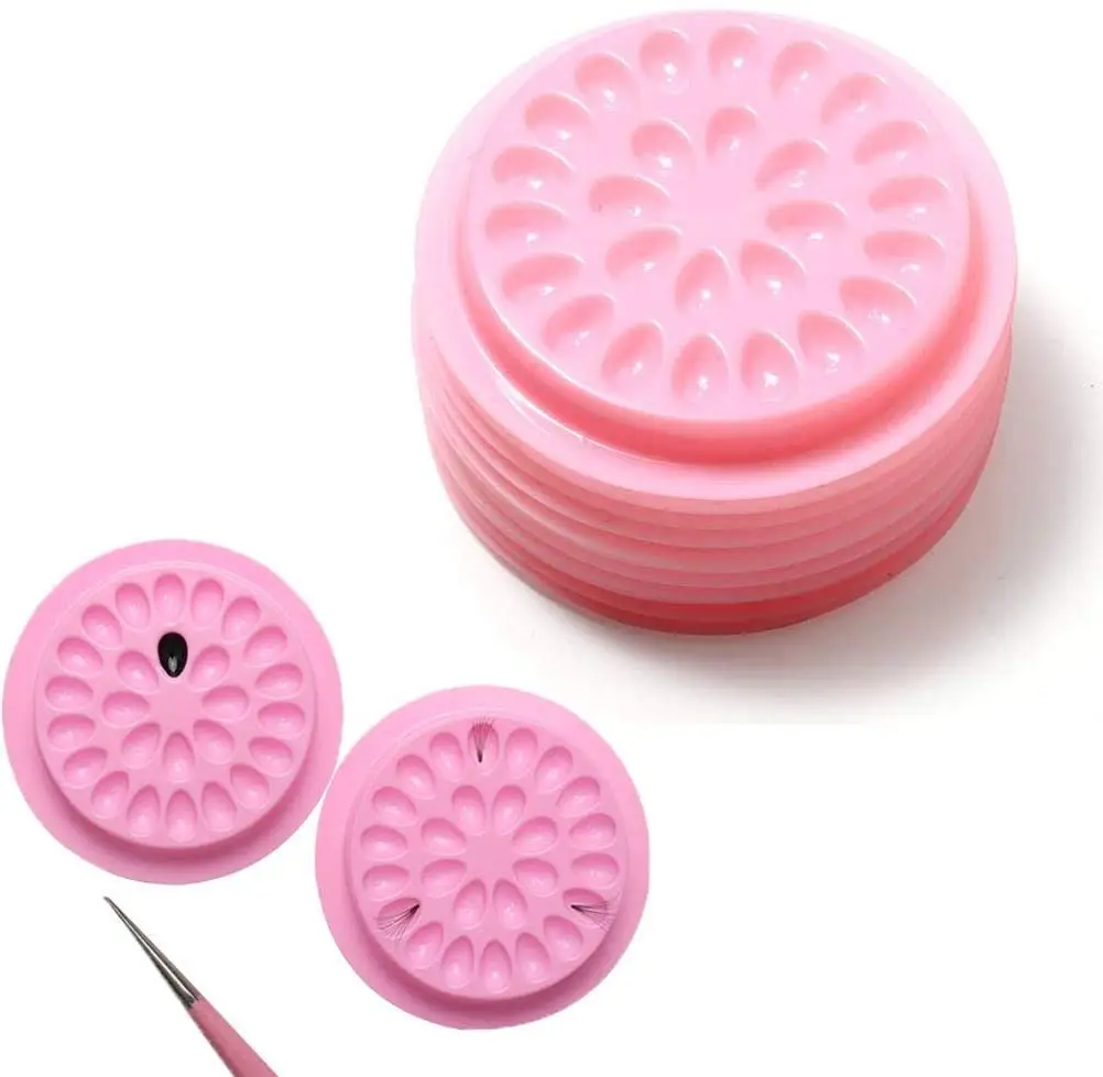 

Wholesale Eyelash Glue Holder False Eyelashes Plastic Glue Pads Pink Eyelash Extension Glue Holder Pallet Pads, Pink,purple,blue,orange,rose,clear