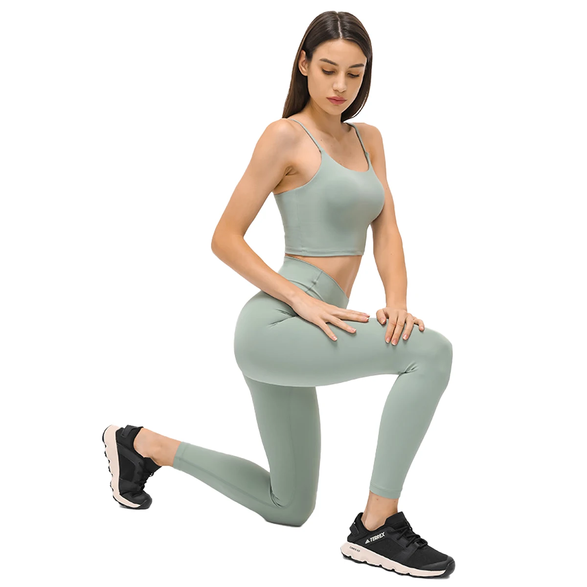 

Wholesale New Women's Sports Tank Top Bra And Leggings Workout Women Tight Fitness Yoga Wear two Pieces Set