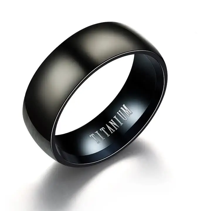 

Popular Style Titanium Ring Fashion Stainless Steel Black Ring for Male Men, Normal/custom color