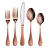 Rose Gold Cutlery Set 5 Pack,Kitchen Silverware/Flatware Anti-rust Utensil Set,Customized Stainless Steel Dinnerware Set