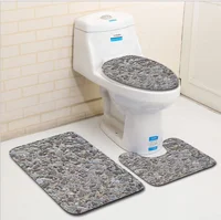 

Carpet Set Bathroom 3D Stone Printing Non-Slip Bath Mat Bathroom Kitchen Carpet Doormats Decor Toilet Seat Tank Cover Rug