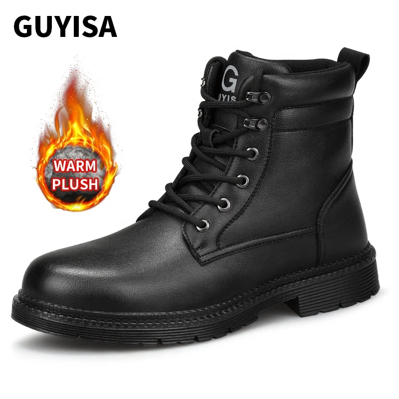 

GUYISA New design safety boots Microfiber Leather upper wear resistant rubber soles work safety shoes